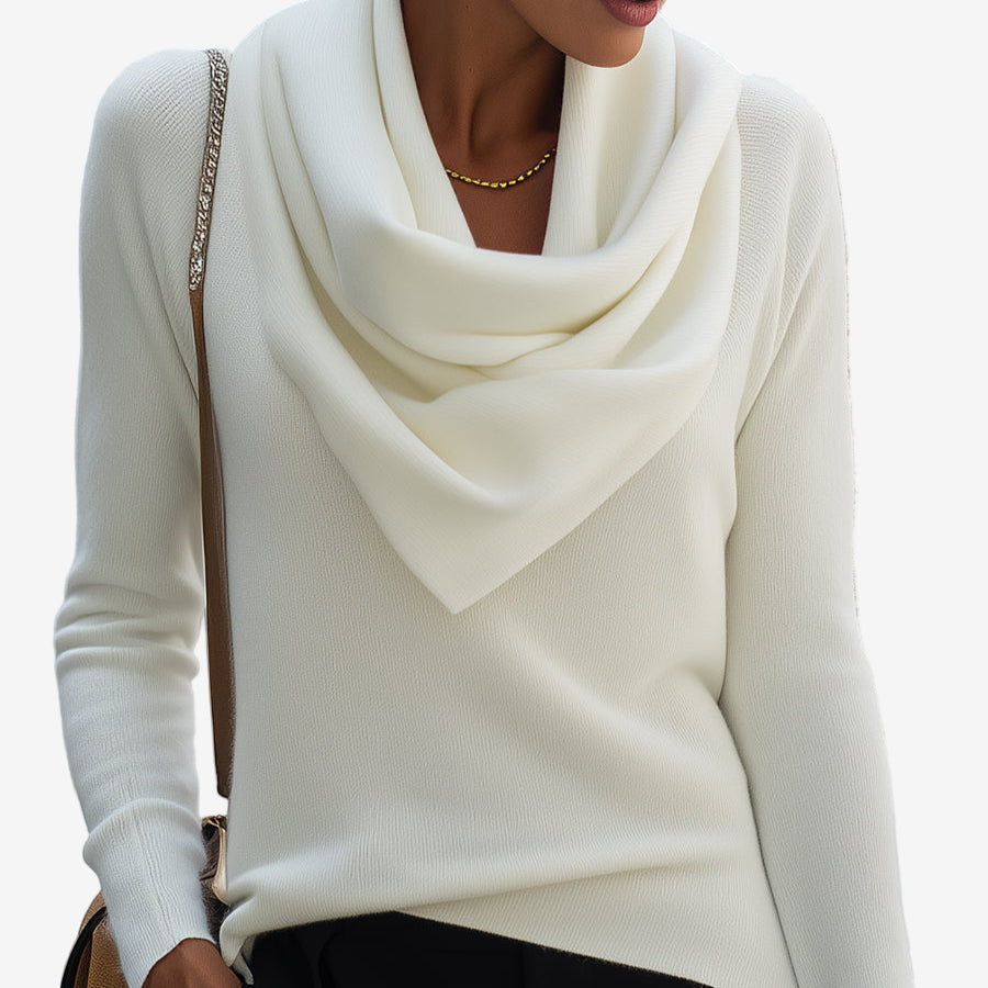 Patricia | Maglione con collo drappeggiato