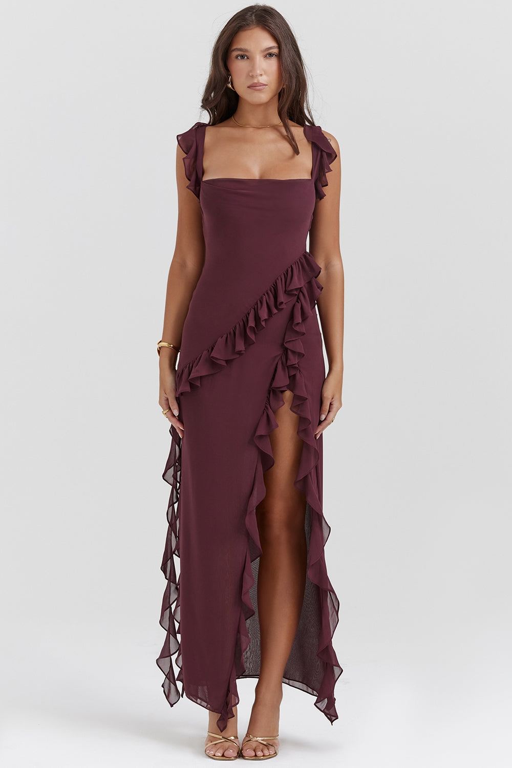 Dalia | Vestido largo con volantes