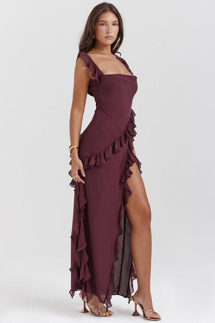 Dalia | Vestido largo con volantes