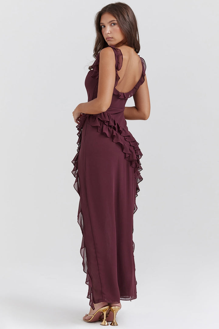 Dalia | Vestido largo con volantes