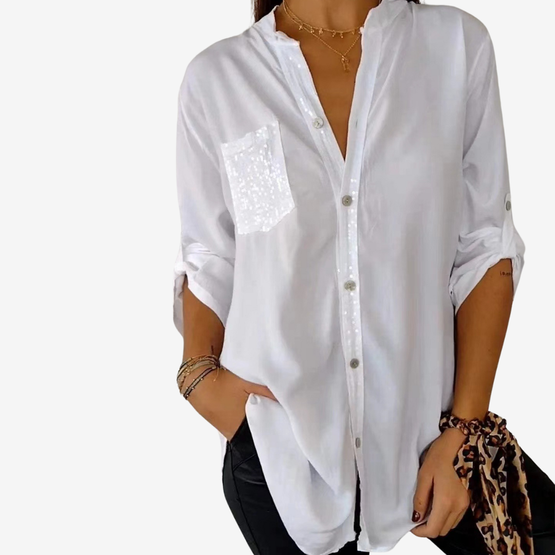 Elyn | Camicia con tasca con paillettes