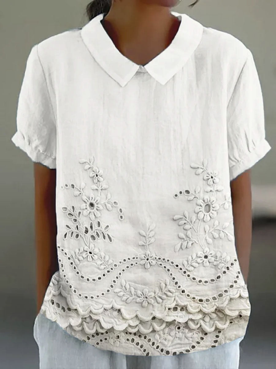 Lily | Camicia con ricami floreali