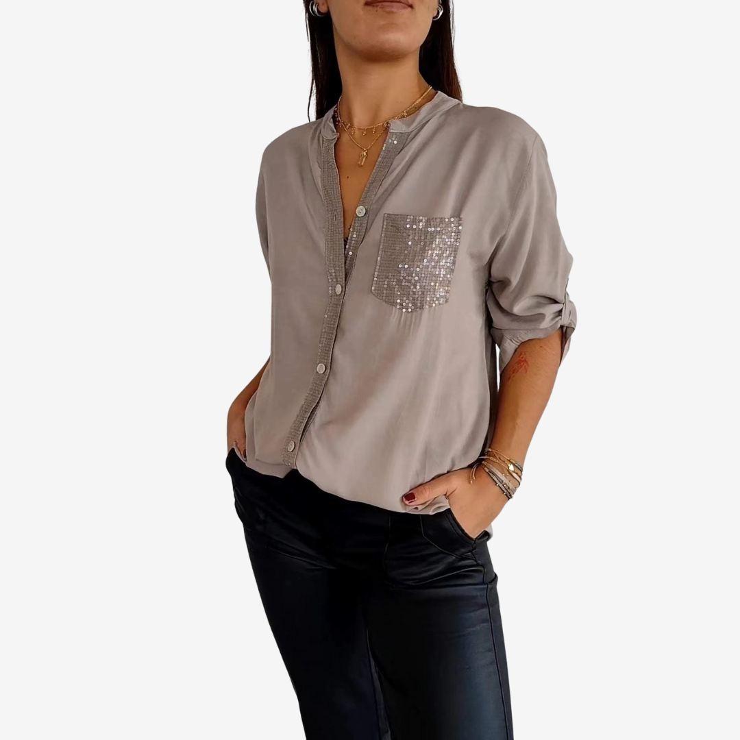 Elyn | Camicia con tasca con paillettes