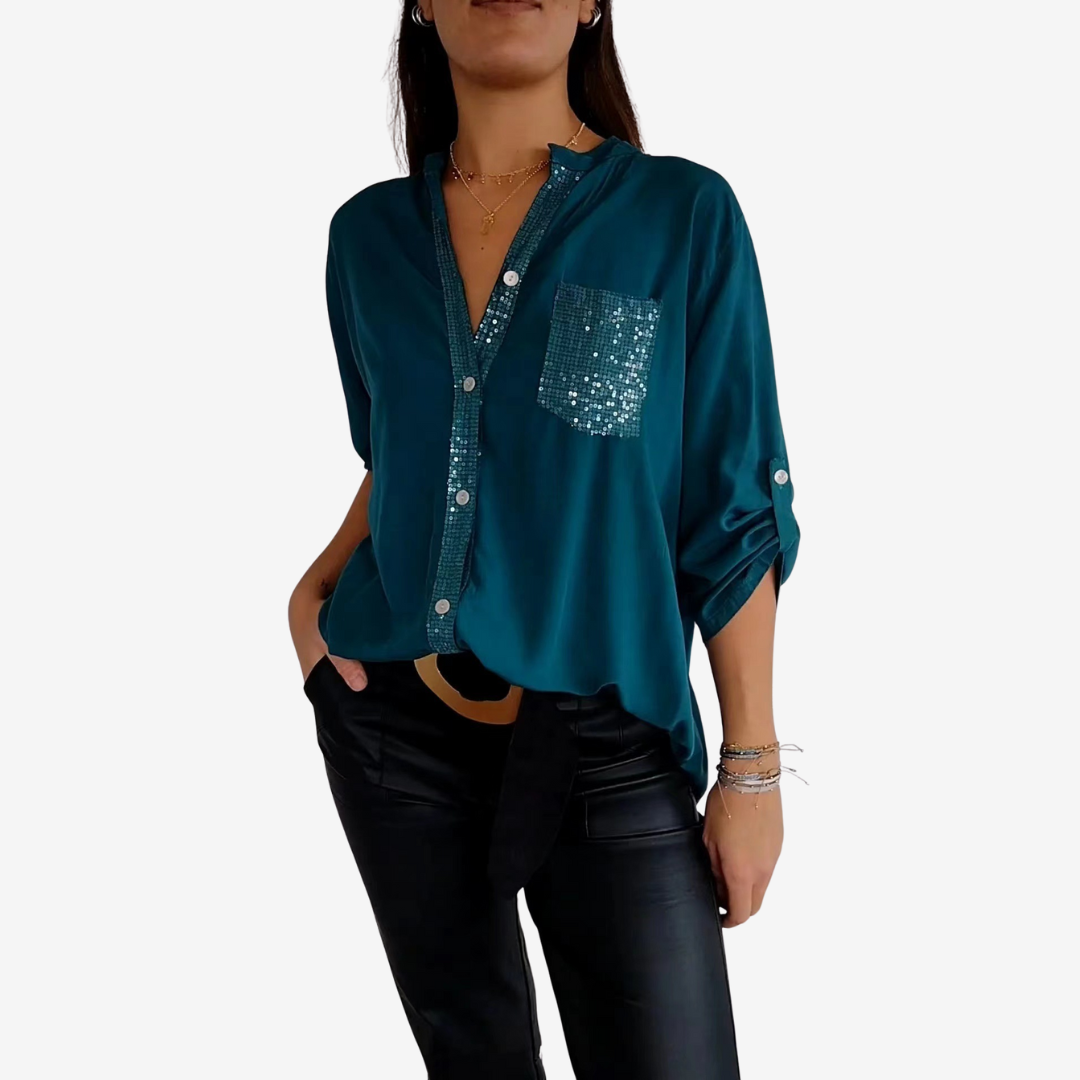 Elyn | Camicia con tasca con paillettes