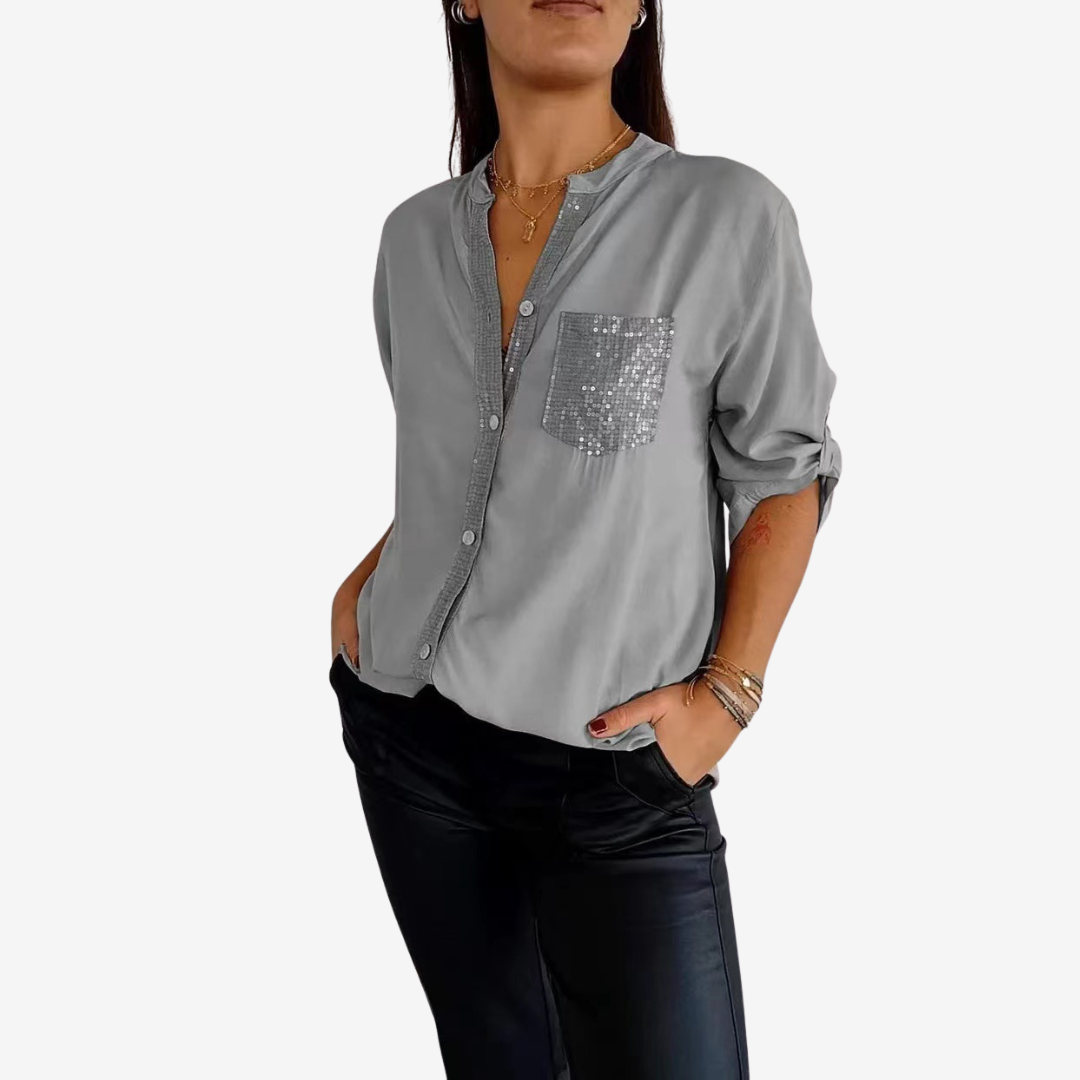 Elyn | Camicia con tasca con paillettes