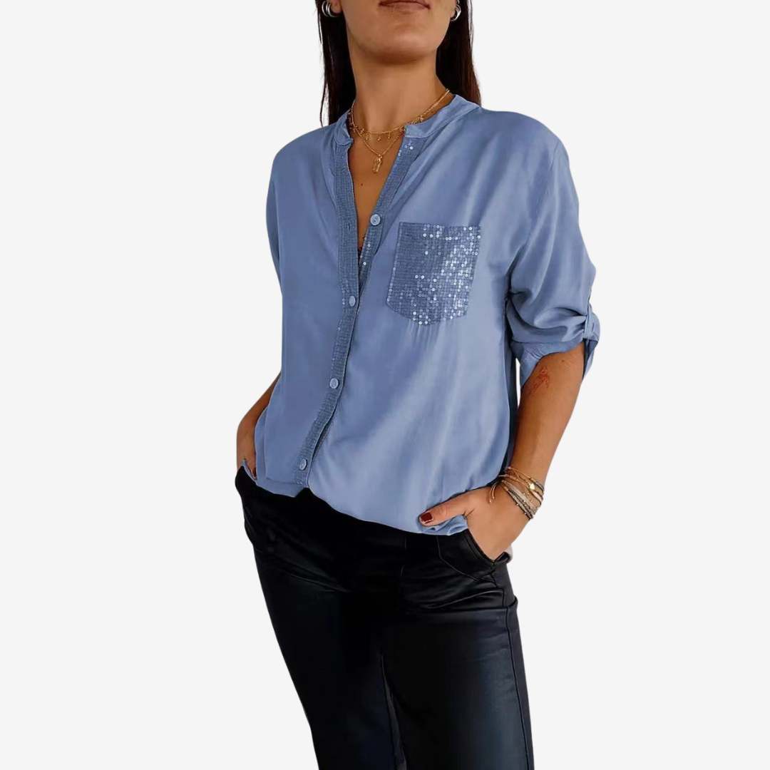 Elyn | Camicia con tasca con paillettes
