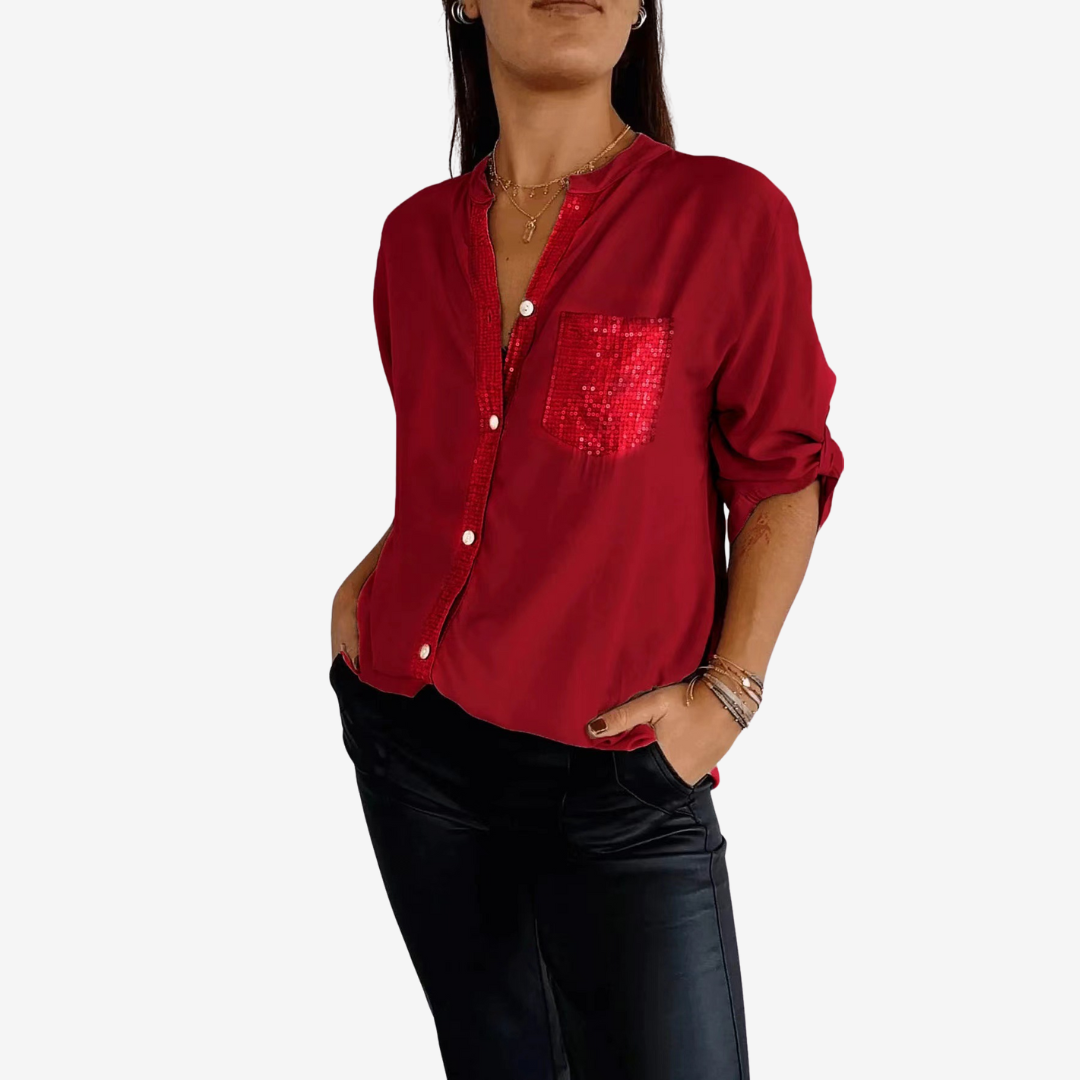 Elyn | Camicia con tasca con paillettes