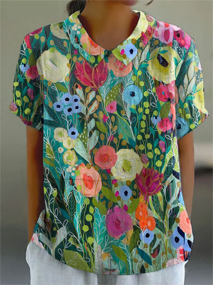 Daisy | Camicia floreale ad acquerello