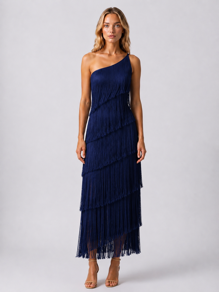 Laura | Vestido largo con flecos