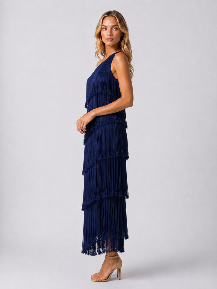 Laura | Vestido largo con flecos