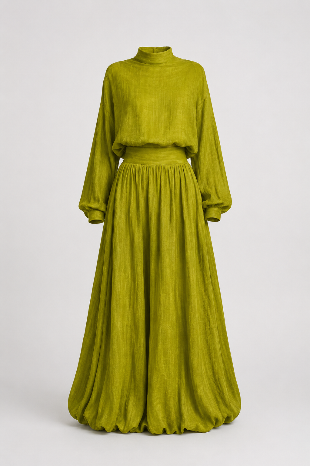 Conjunto de mujer verde en mezcla de algodón y lino