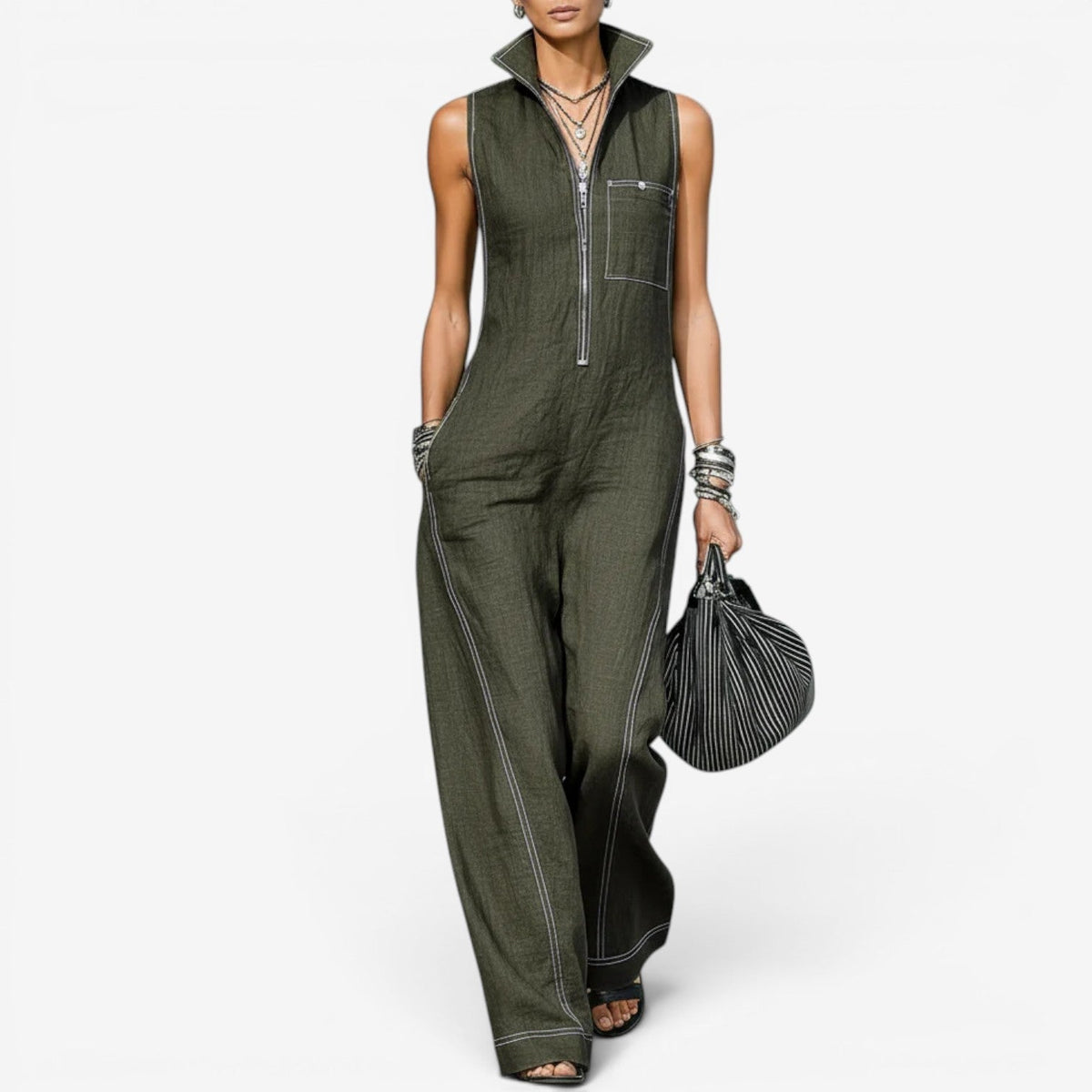 Tanya | Jumpsuit senza maniche con zip