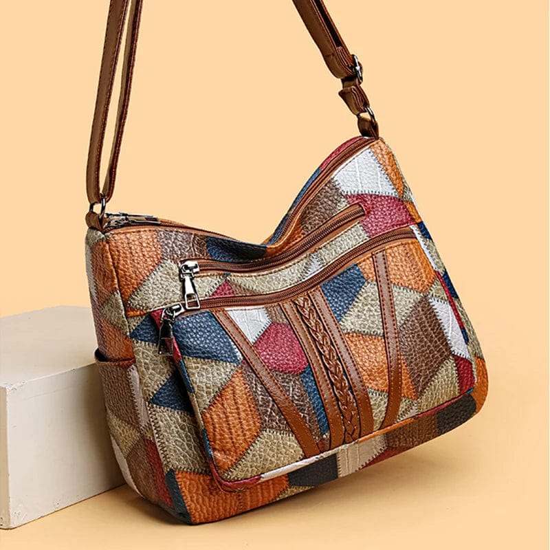 Lunori| Borsa a mano in pelle mosaico