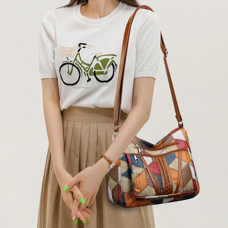 Lunori| Borsa a mano in pelle mosaico