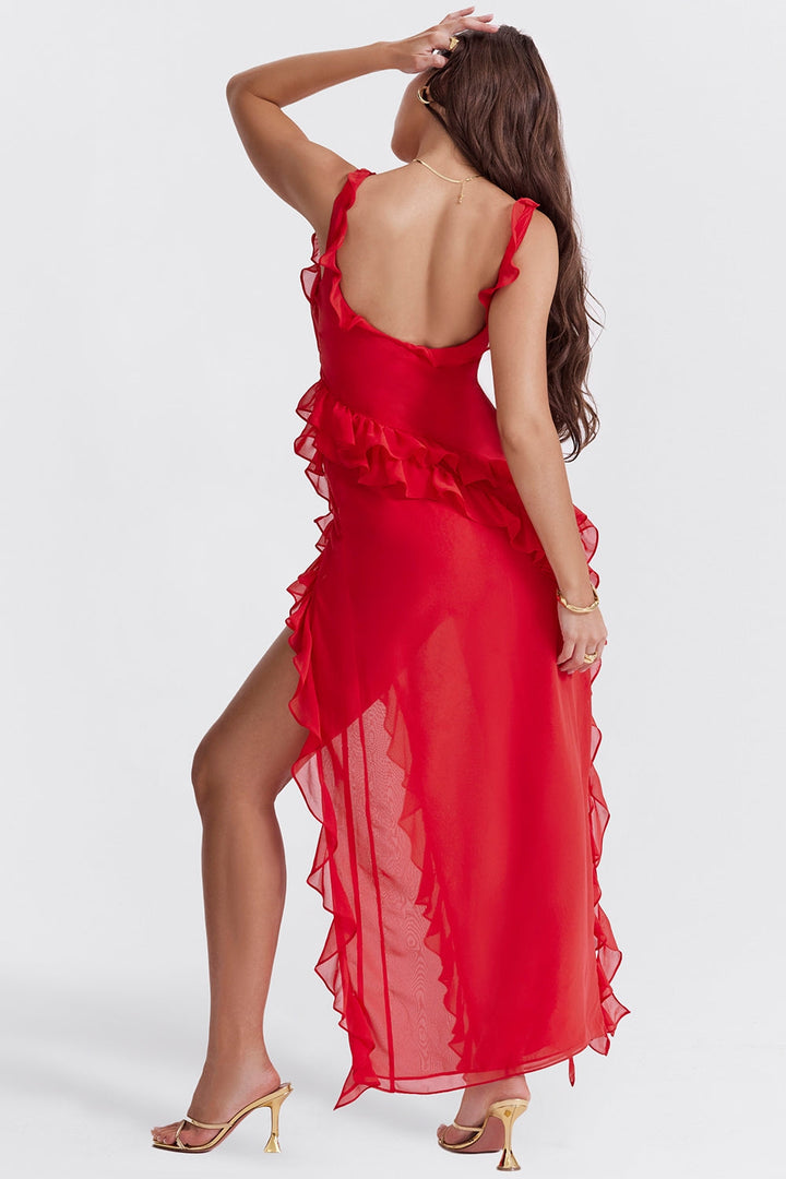Dalia | Vestido largo con volantes