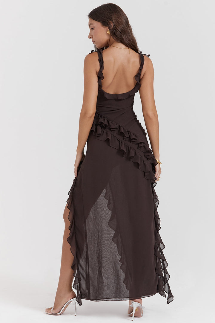 Dalia | Vestido largo con volantes