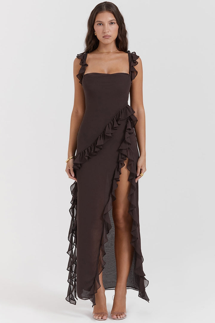 Dalia | Vestido largo con volantes