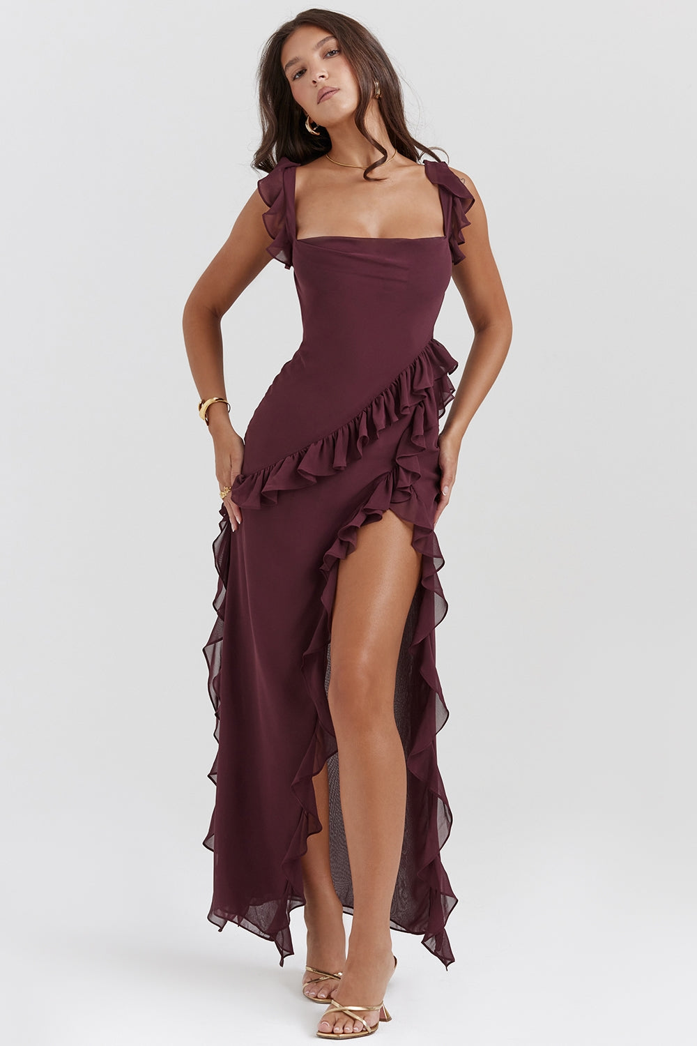 Dalia | Vestido largo con volantes
