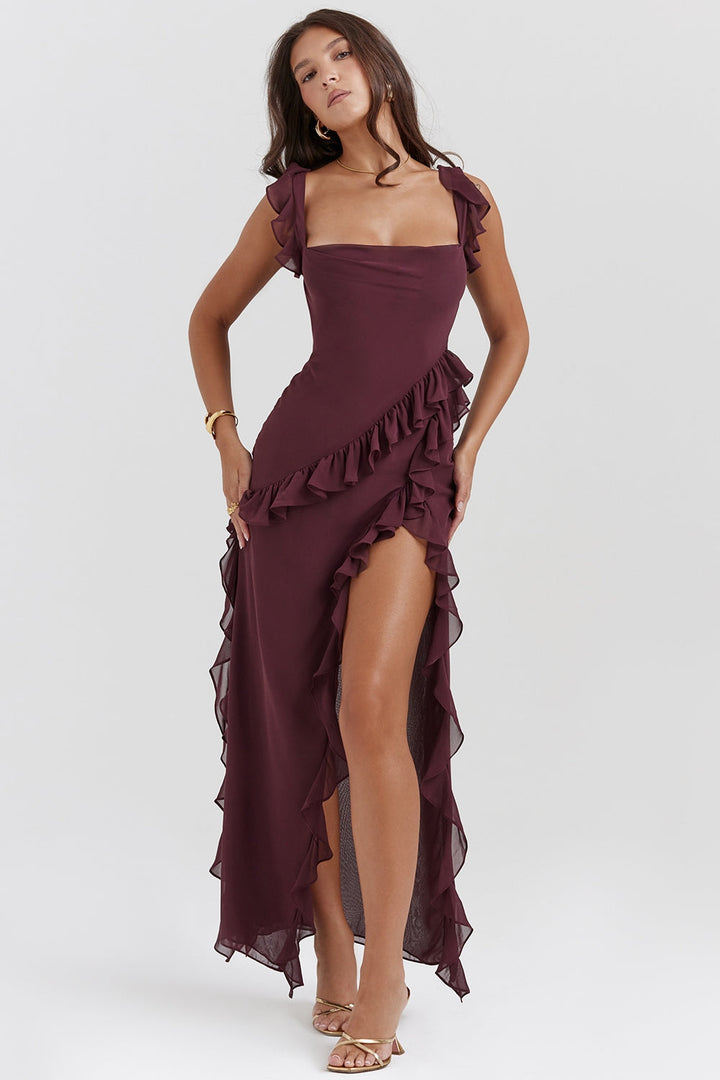 Dalia | Vestido largo con volantes