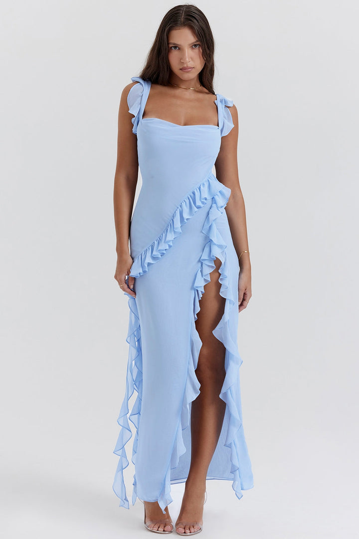 Dalia | Vestido largo con volantes