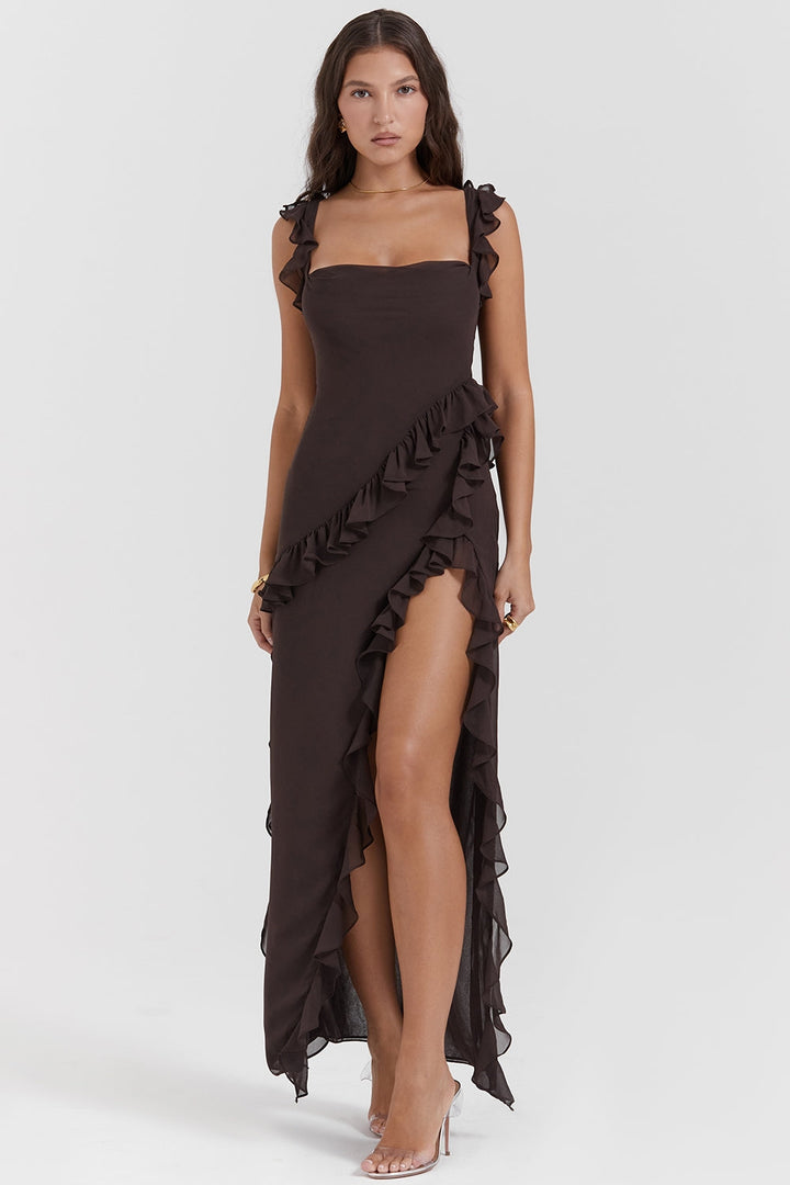 Dalia | Vestido largo con volantes