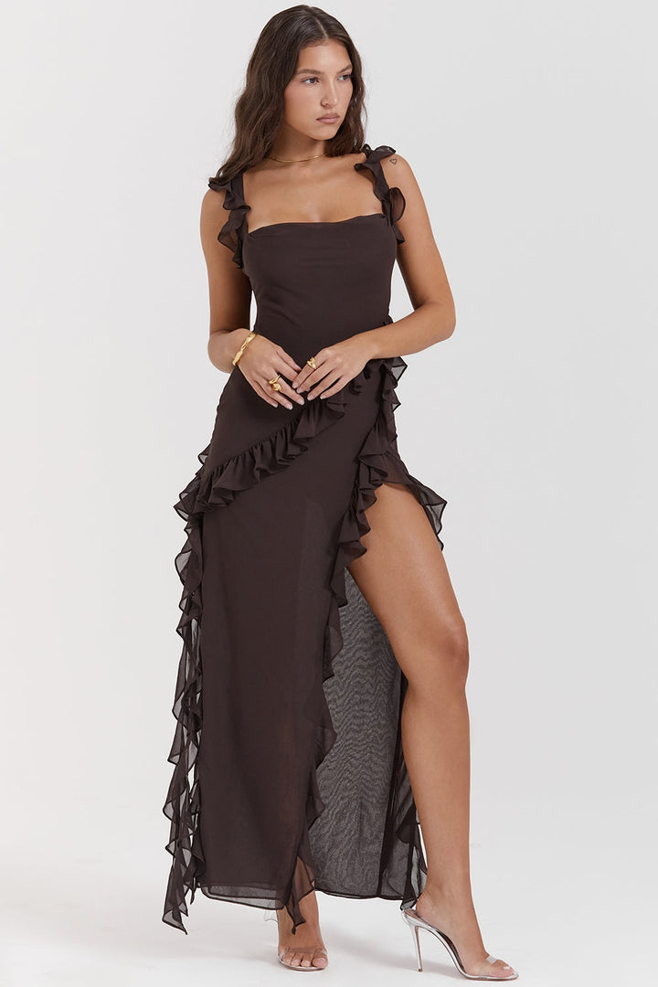 Dalia | Vestido largo con volantes