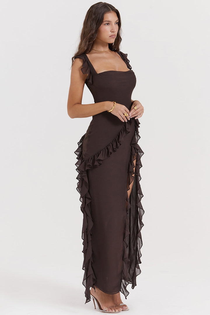 Dalia | Vestido largo con volantes