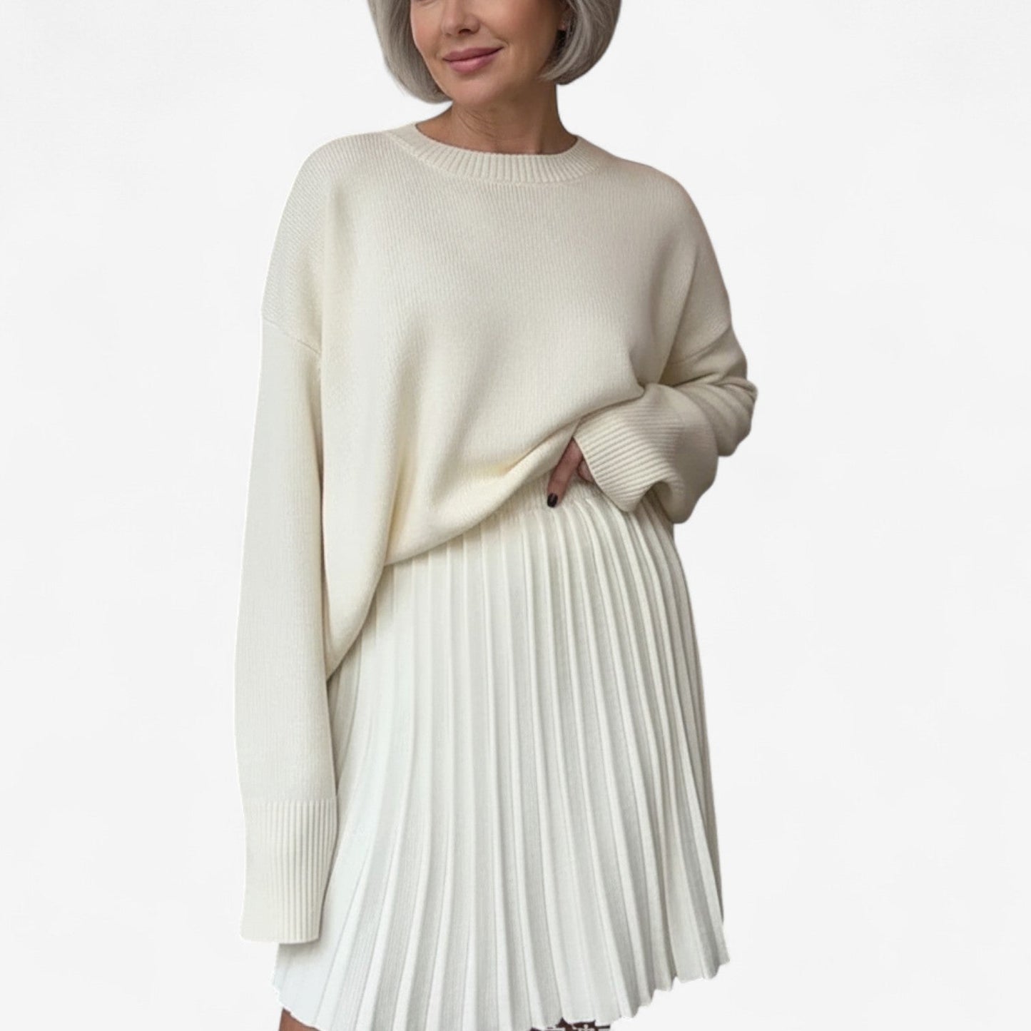 Marie | Completo maglione plissettato