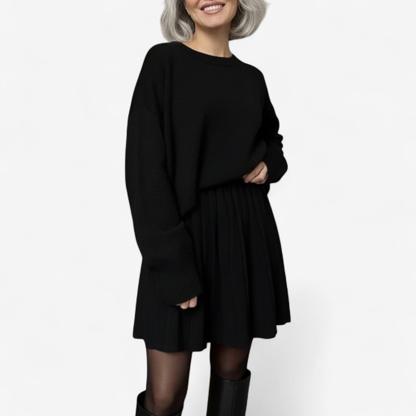 Marie | Completo maglione plissettato