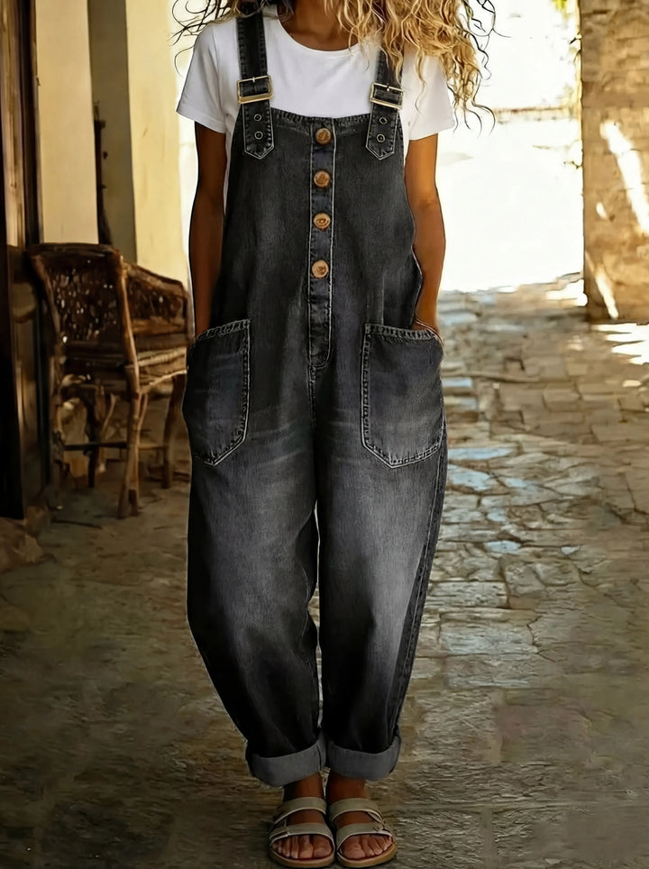 Rocio - Mono vaquero casual con hebilla ajustable.
