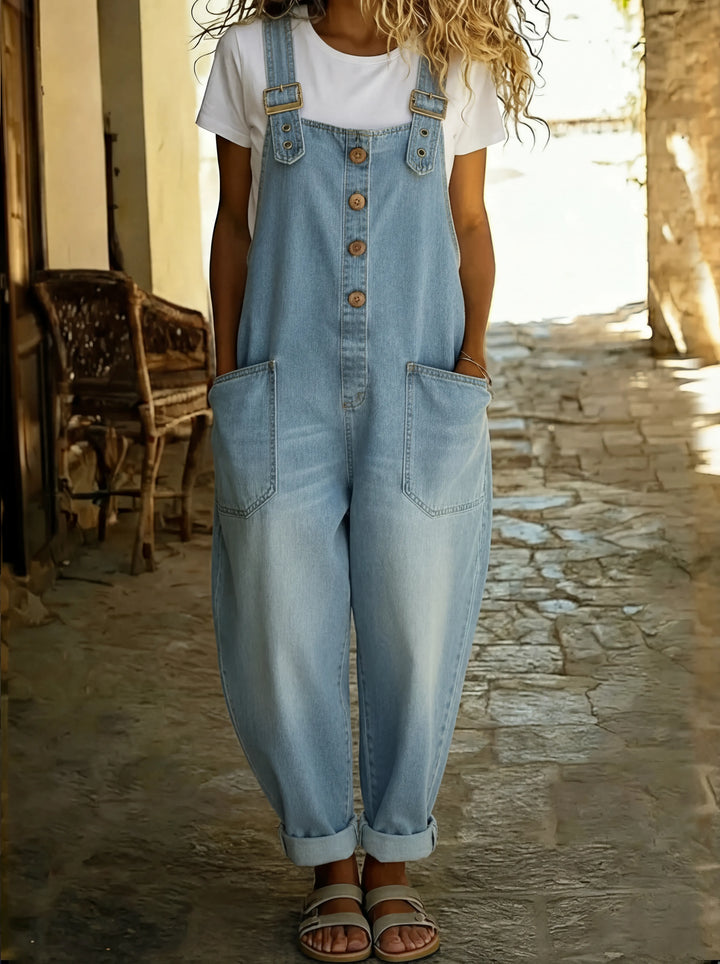 Rocio - Mono vaquero casual con hebilla ajustable.