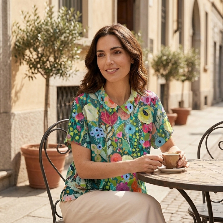Daisy | Camicia floreale ad acquerello