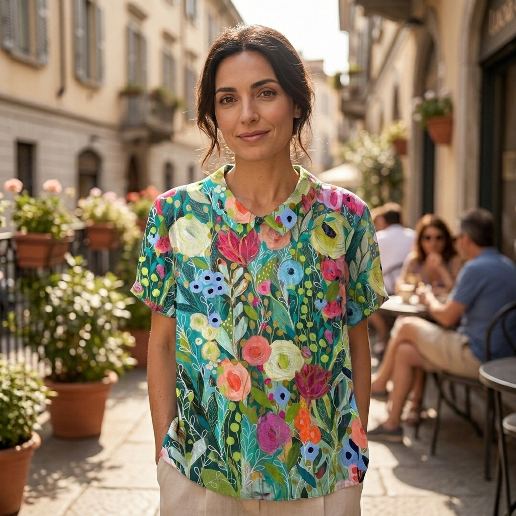 Daisy | Camicia floreale ad acquerello