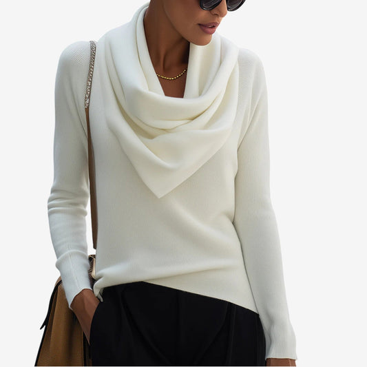 Patricia | Maglione con collo drappeggiato