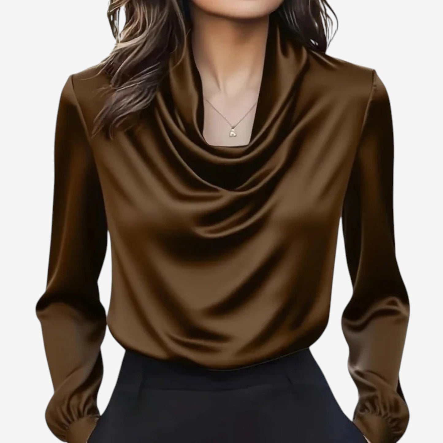 Katia | Camicetta con colletto drappeggiato