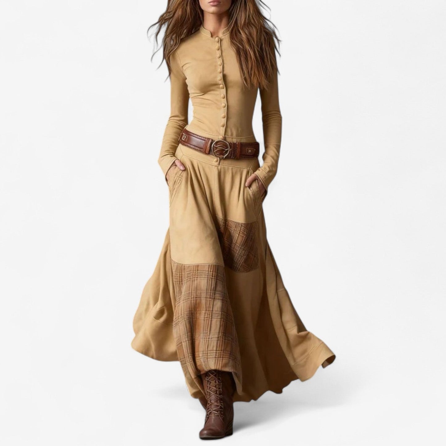 Garnier | Abito in pelle scamosciata