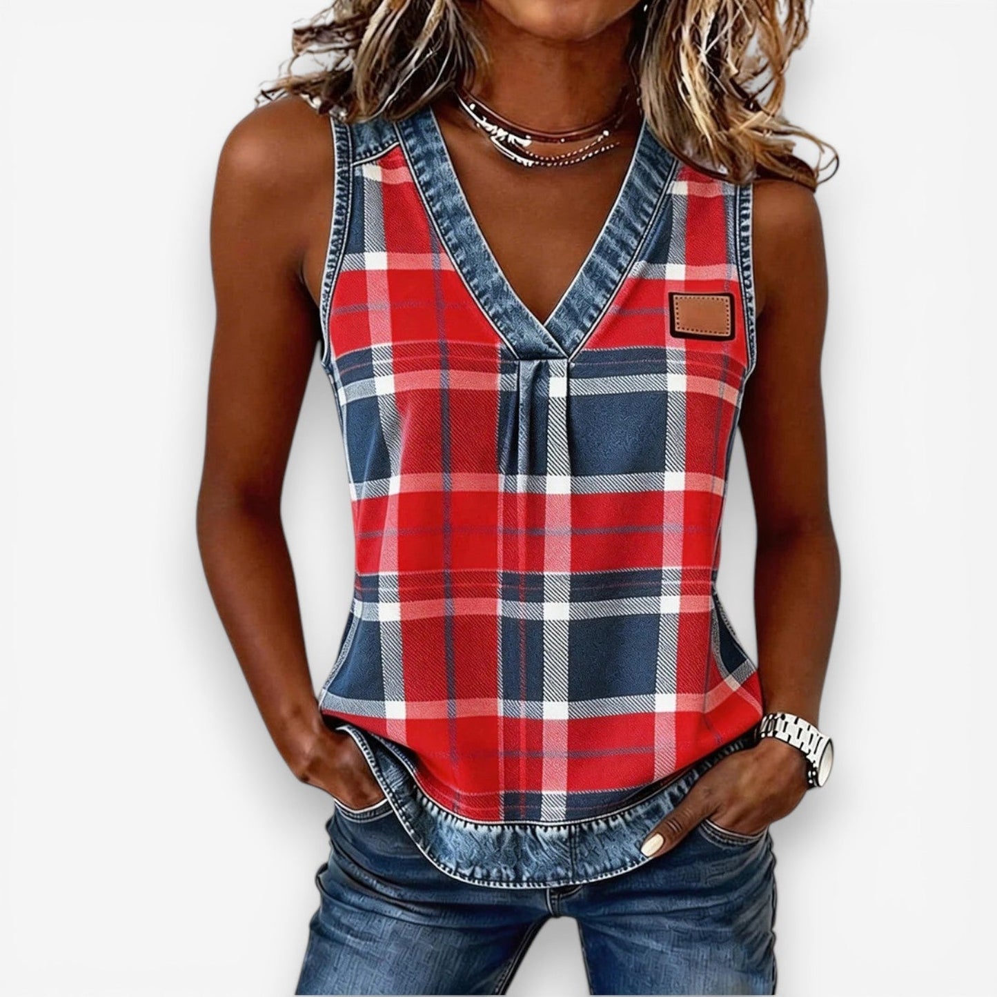 Nikki | Top scozzese smanicato