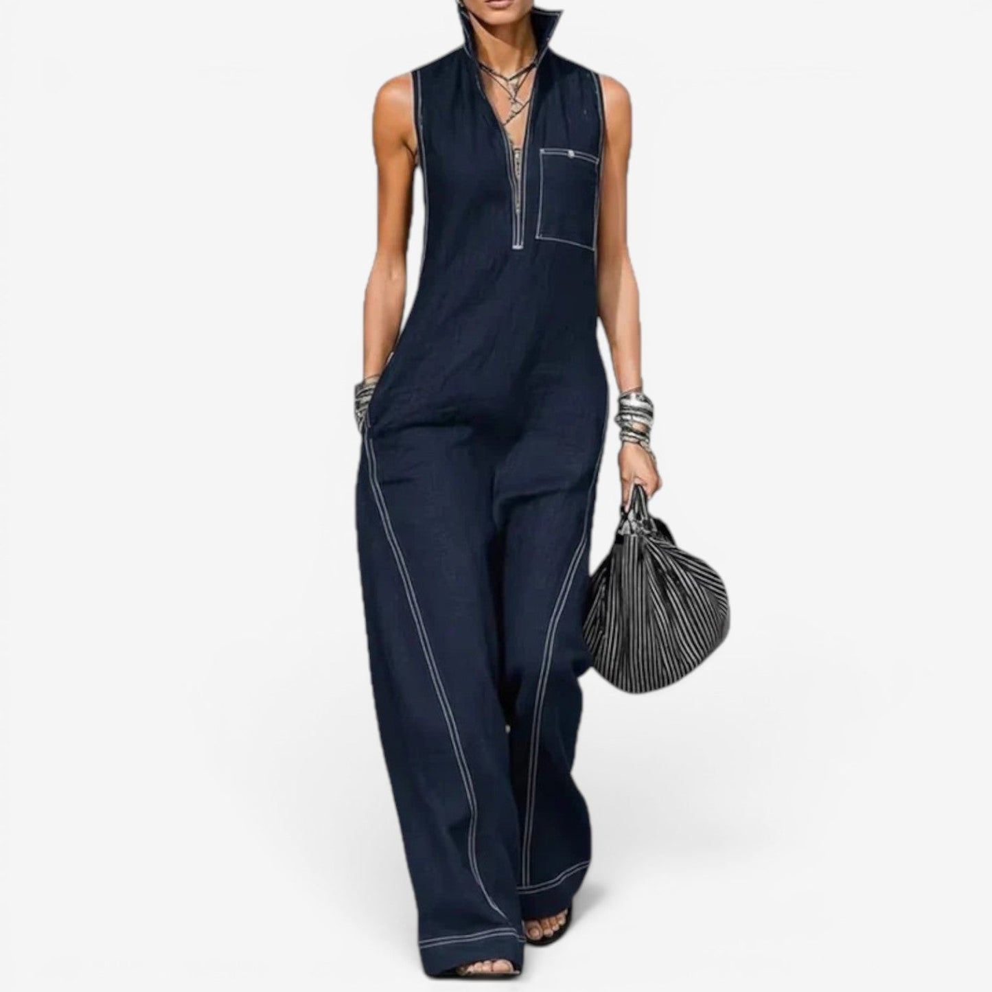 Tanya | Jumpsuit senza maniche con zip