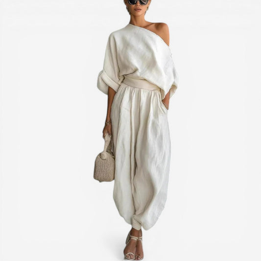 Jessica | Completo in lino monospalla