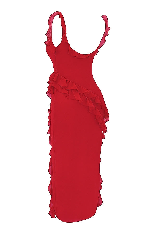 Dalia | Vestido largo con volantes