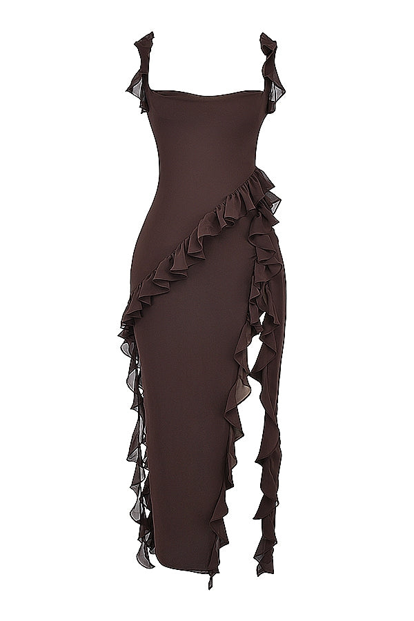 Dalia | Vestido largo con volantes